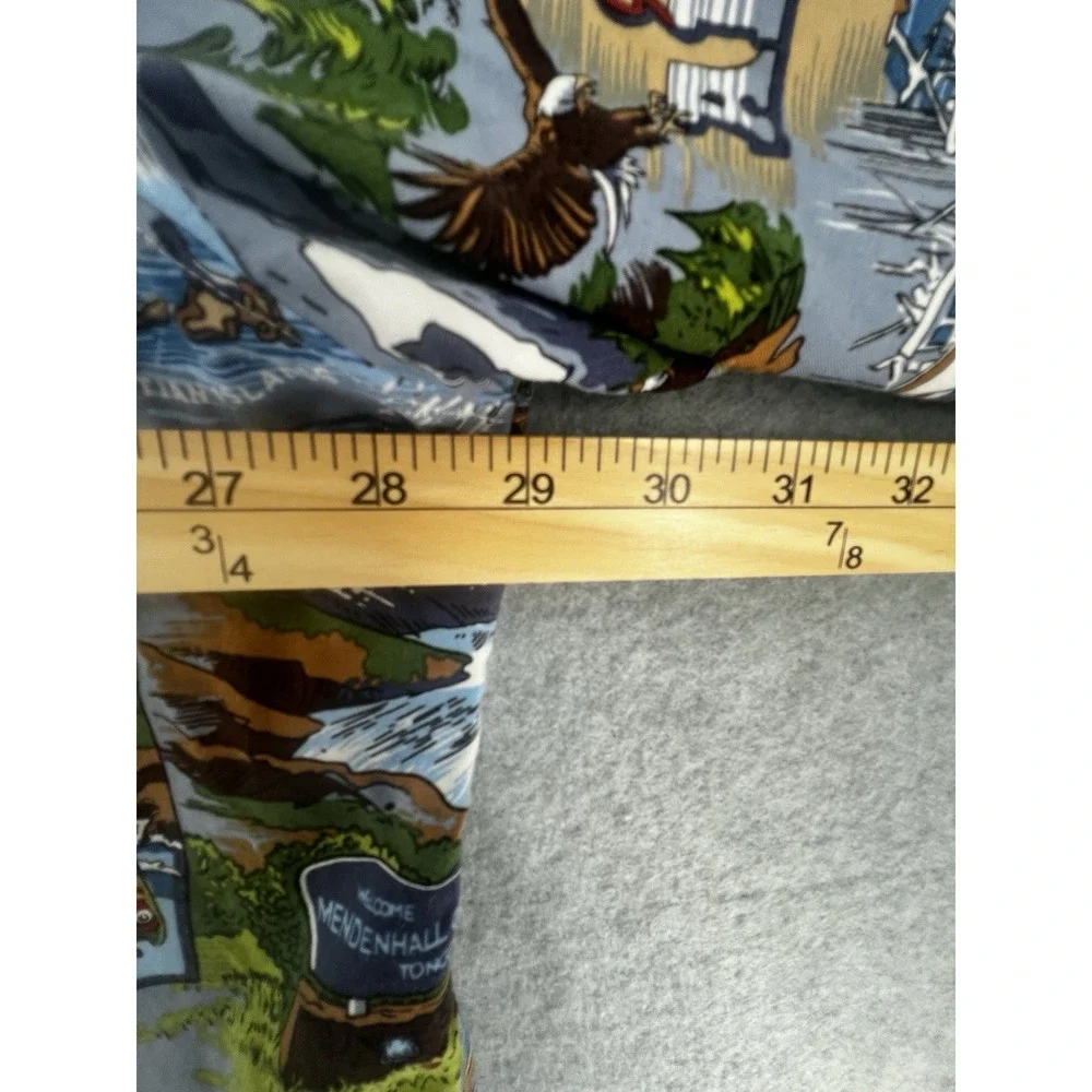David Carey Alaska Hawaiian Shirt Mens 4XL Blue Map Print Button Up‎